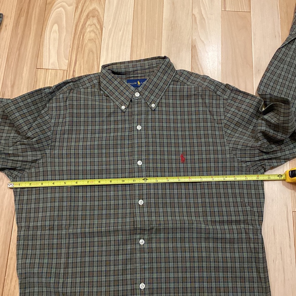 Ralph Lauren Brown/Green Button Down Size M - Picture 3 of 4